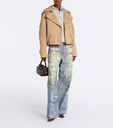 Acne Studios Cropped cotton twill trench coat | Thumbnail 6