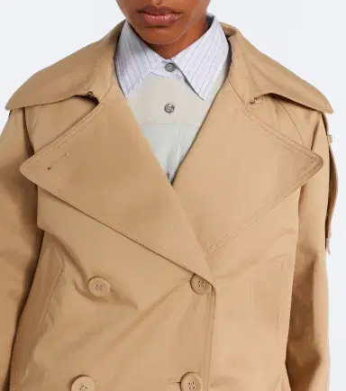 Acne Studios Cropped cotton twill trench coat | Thumbnail 7