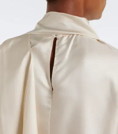Loulou de Saison Gala draped scarf-detail silk twill top | Thumbnail 6