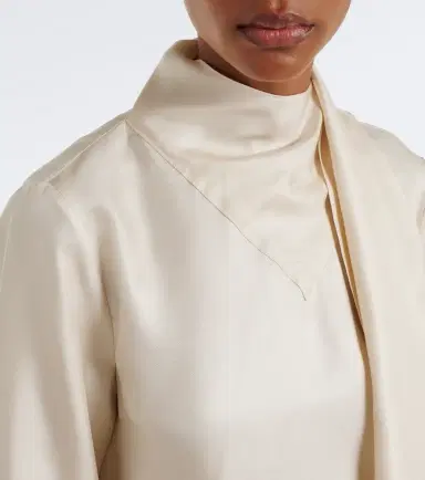 Loulou de Saison Gala draped scarf-detail silk twill top | Thumbnail 7