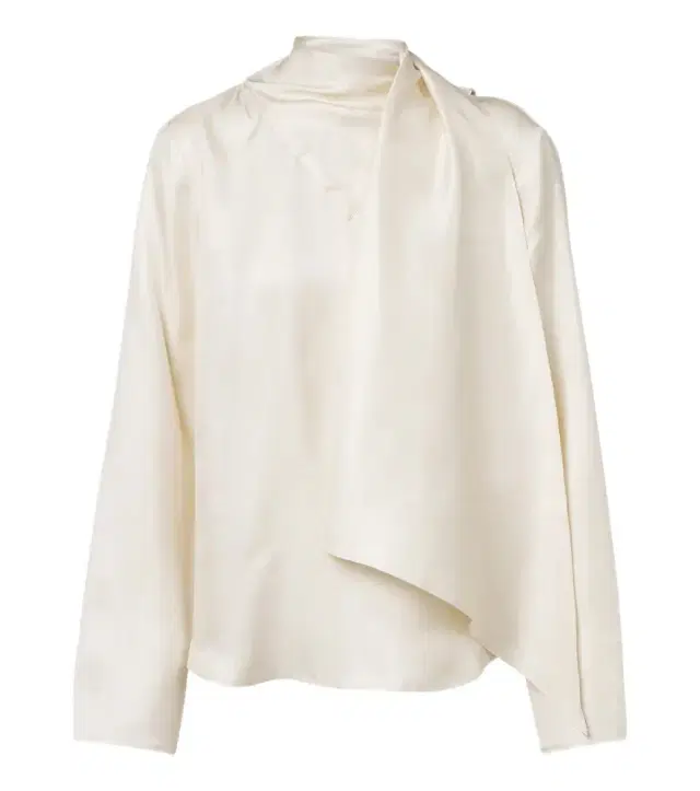 Gala draped scarf-detail silk twill top
