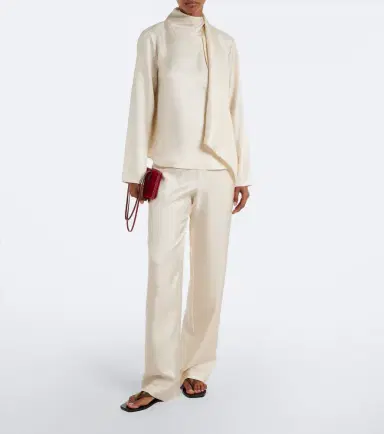 Loulou de Saison Alera silk twill wide-leg pants | Thumbnail 3