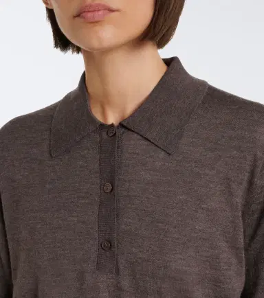 Loulou de Saison Miles cashmere polo sweater | Thumbnail 2