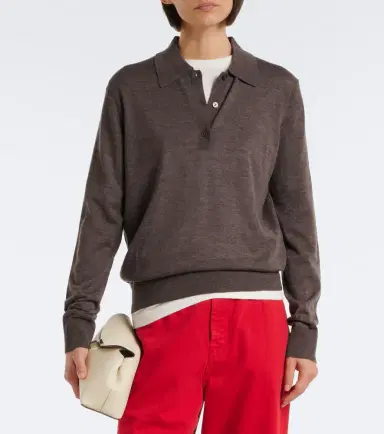 Loulou de Saison Miles cashmere polo sweater | Thumbnail 5
