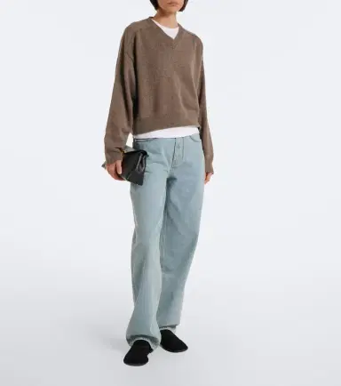 Loulou de Saison Anzor cropped cashmere sweater | Thumbnail 3