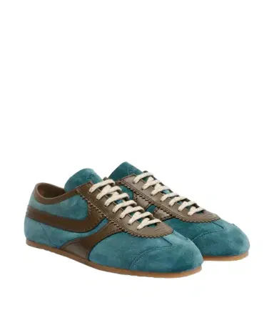 Dries Van Noten Leather-trimmed suede sneakers | Thumbnail 1 Dries Van Noten Leather-trimmed suede sneakers | Thumbnail 1