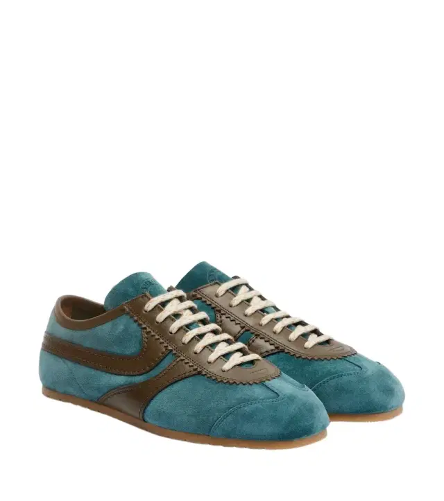 Dries Van Noten Leather-trimmed suede sneakers