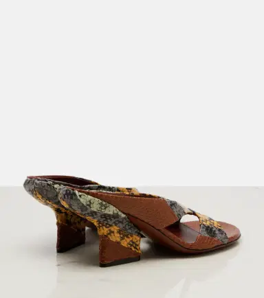Dries Van Noten Snake-effect leather mules | Thumbnail 3