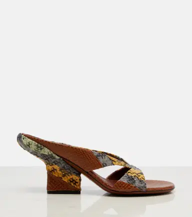 Dries Van Noten Snake-effect leather mules | Thumbnail 4