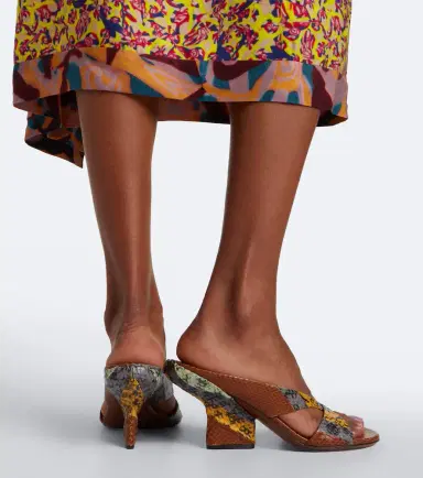 Dries Van Noten Snake-effect leather mules | Thumbnail 6