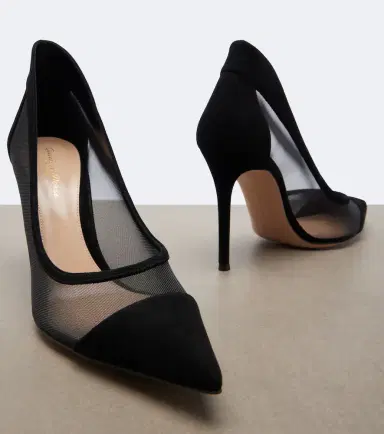 Gianvito Rossi Mesh and suede pumps | Thumbnail 2 Gianvito Rossi Mesh and suede pumps | Thumbnail 2