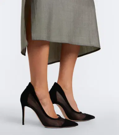 Gianvito Rossi Mesh and suede pumps | Thumbnail 5 Gianvito Rossi Mesh and suede pumps | Thumbnail 5