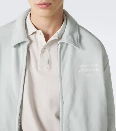 Acne Studios Logo cotton-blend zip-up sweatshirt | Thumbnail 2