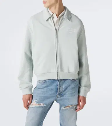 Acne Studios Logo cotton-blend zip-up sweatshirt | Thumbnail 3