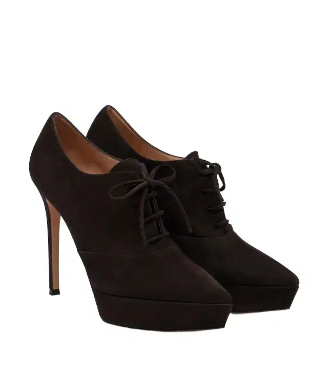 Gianvito Rossi Lace-up suede platform pumps