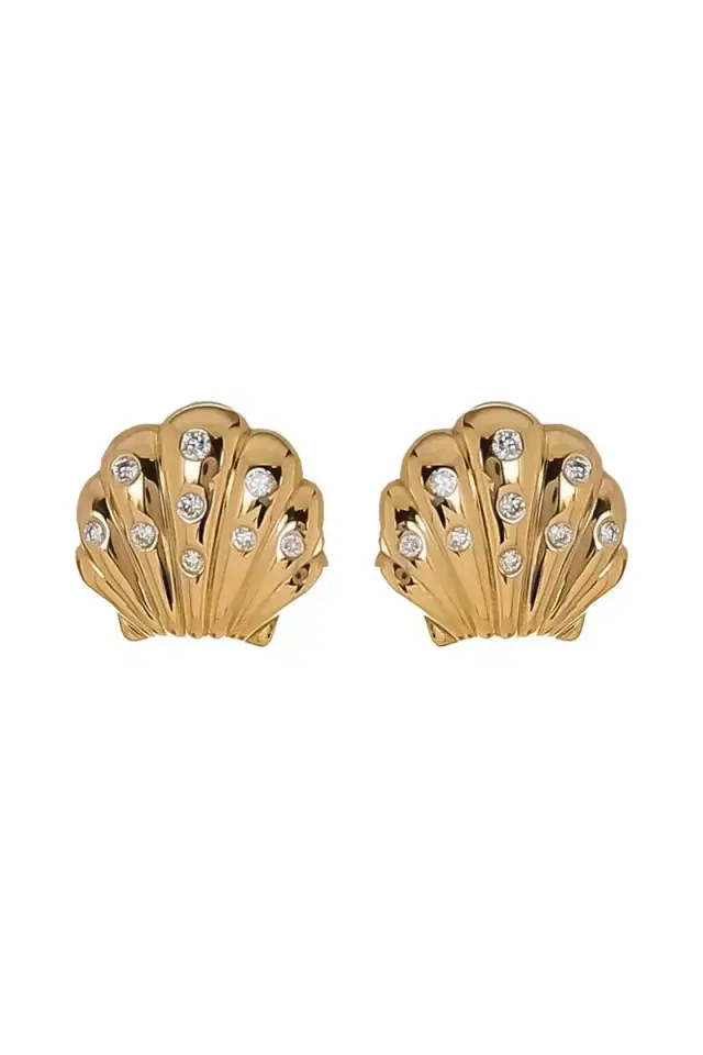Brent Neale Diamond Small Shell Earrings