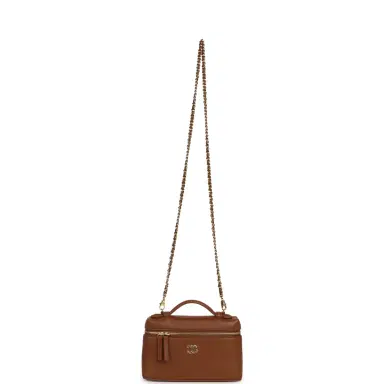 Chanel Chanel "Supple" Top Handle Long Vanity Case with Chain Camel Grained Calfskin Gold Hardware | Thumbnail 7 Chanel Chanel "Supple" Top Handle Long Vanity Case with Chain Camel Grained Calfskin Gold Hardware | Thumbnail 7
