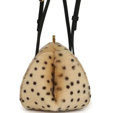 Chanel Chanel Cheetah Print Clutch with Leather Straps Light Beige Calf Hair, Black Leather Gold Hardware | Thumbnail 3