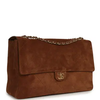 Chanel Chanel Maxi "Souplissimo" Large Flap Bag Camel Suede Gold Hardware | Thumbnail 2