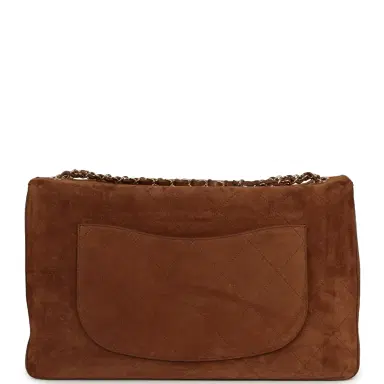 Chanel Chanel Maxi "Souplissimo" Large Flap Bag Camel Suede Gold Hardware | Thumbnail 4