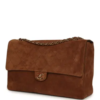 Chanel Chanel Maxi "Souplissimo" Large Flap Bag Camel Suede Gold Hardware | Thumbnail 5