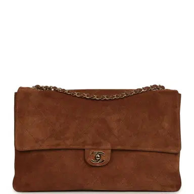 Chanel Chanel Maxi "Souplissimo" Large Flap Bag Camel Suede Gold Hardware | Thumbnail 1