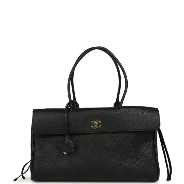 Chanel Chanel Medium "Urban Essential" East West Shopping Tote Black Caviar Gold Hardware