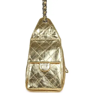 Chanel Chanel Small 25 Hobo Bag Gold Metallic Calfskin Silver Hardware | Thumbnail 3