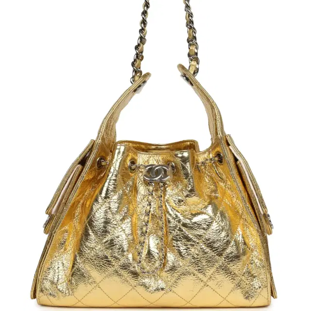 Chanel Chanel Small 25 Hobo Bag Gold Metallic Calfskin Silver Hardware
