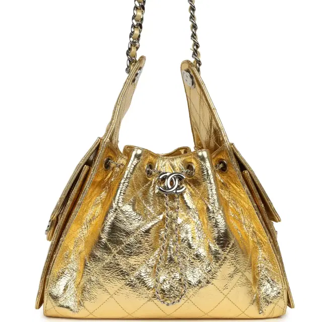 Chanel Chanel Small 25 Hobo Bag Gold Metallic Calfskin Silver Hardware