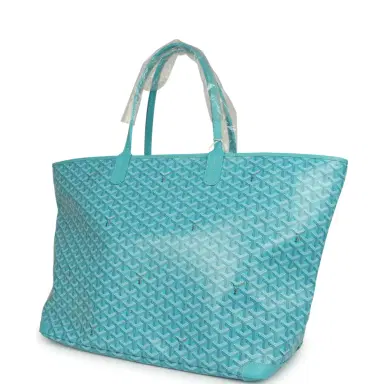 goyard Goyard Goyardine Canvas Turquoise Artois GM Tote Palladium Hardware | Thumbnail 5