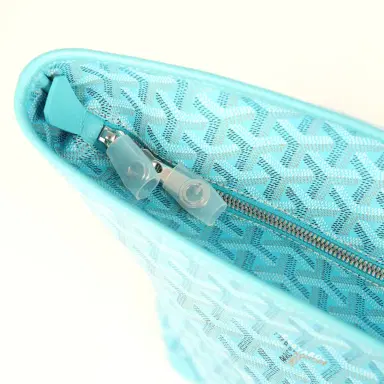 goyard Goyard Goyardine Canvas Turquoise Artois GM Tote Palladium Hardware | Thumbnail 7