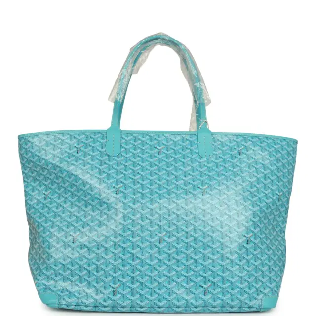 goyard Goyard Goyardine Canvas Turquoise Artois GM Tote Palladium Hardware