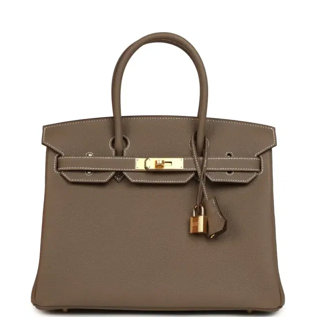 HERMÈS Hermes Birkin 30 Etoupe Togo Gold Hardware