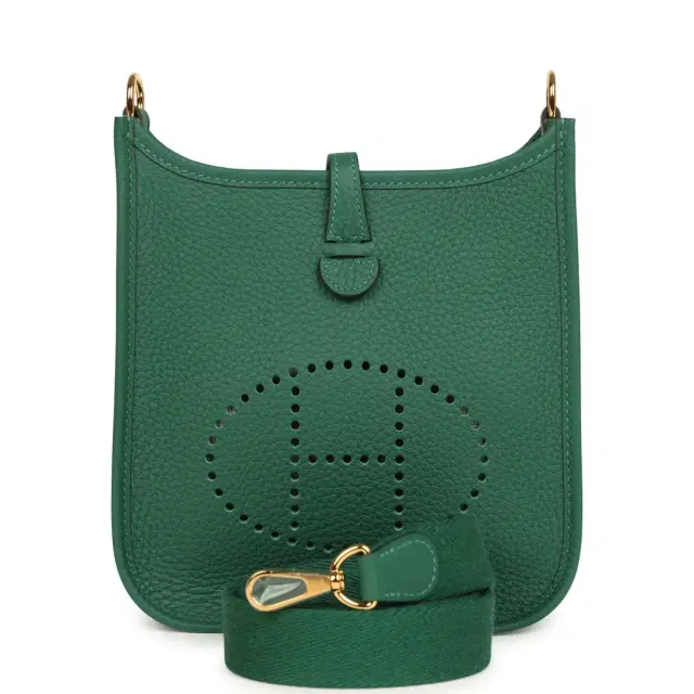 HERMÈS Hermes Evelyne TPM Vert Moyen Clemence Gold Hardware