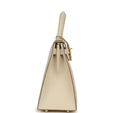 HERMÈS Hermes Kelly Sellier 28 Craie Epsom Gold Hardware | Thumbnail 3