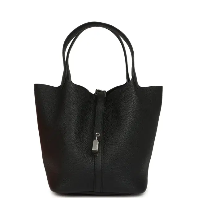 HERMÈS Hermes Picotin Lock 22 Black Clemence Palladium Hardware
