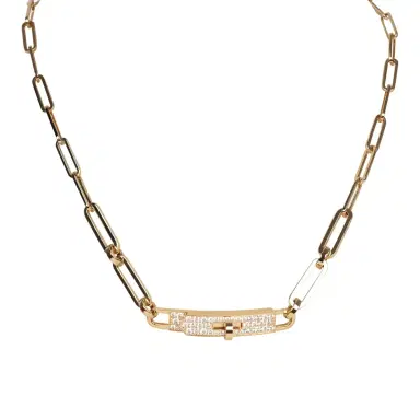 HERMÈS Hermes Small Kelly Chaine Choker Necklace Diamonds 18K | Thumbnail 2