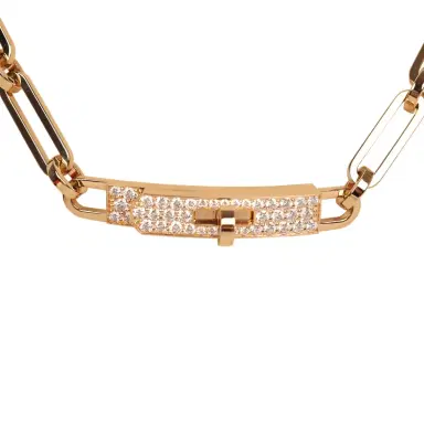 HERMÈS Hermes Small Kelly Chaine Choker Necklace Diamonds 18K | Thumbnail 3