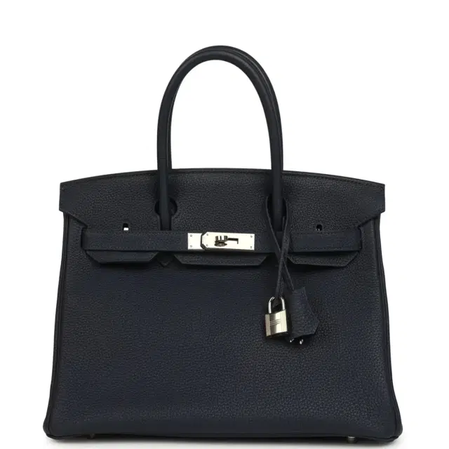 HERMÈS Pre-owned Hermes Birkin 30 Bleu Nuit Togo Palladium Hardware