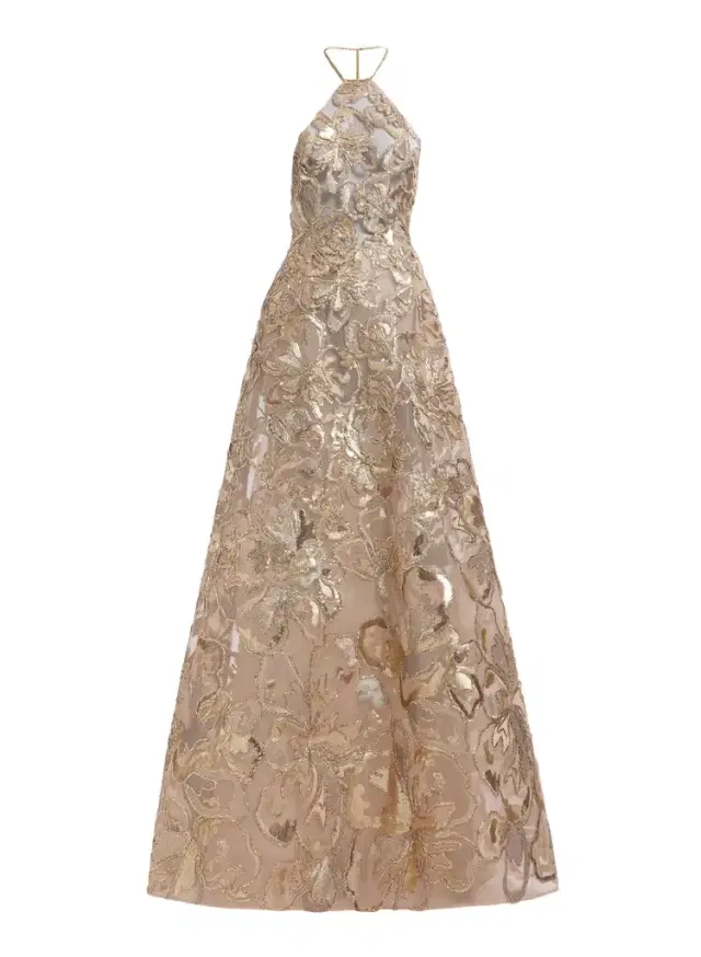 Elie Saab Sequin Embroidered Tulle Dress