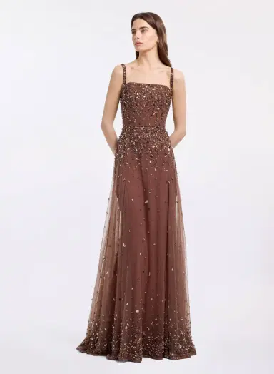 Elie Saab Bead Embroidered Long Dress | Thumbnail 2 Elie Saab Bead Embroidered Long Dress | Thumbnail 2