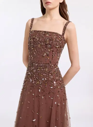 Elie Saab Bead Embroidered Long Dress | Thumbnail 4 Elie Saab Bead Embroidered Long Dress | Thumbnail 4