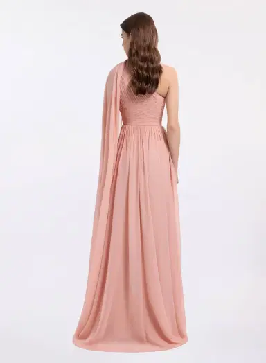 Elie Saab One-Shoulder Silk Long Dress | Thumbnail 3