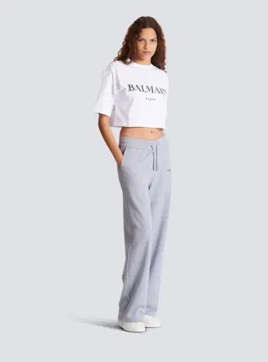 Balmain Boxy cropped T-shirt with  print | Thumbnail 3