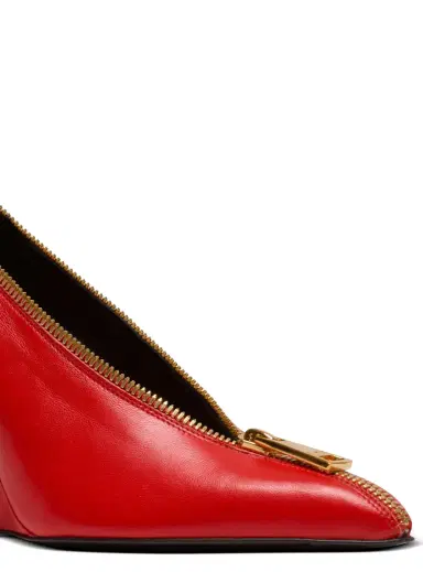 Balmain Zip Wedge pumps in lambskin leather | Thumbnail 4