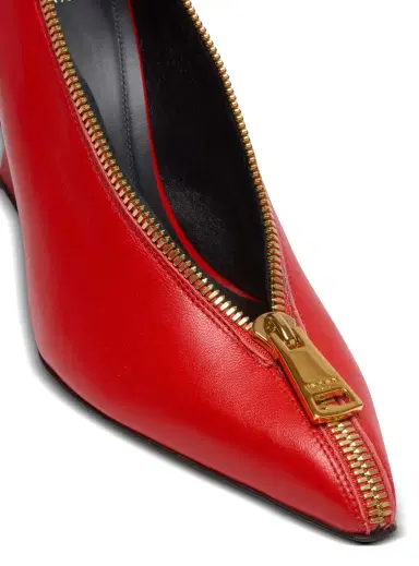 Balmain Zip Wedge pumps in lambskin leather | Thumbnail 5