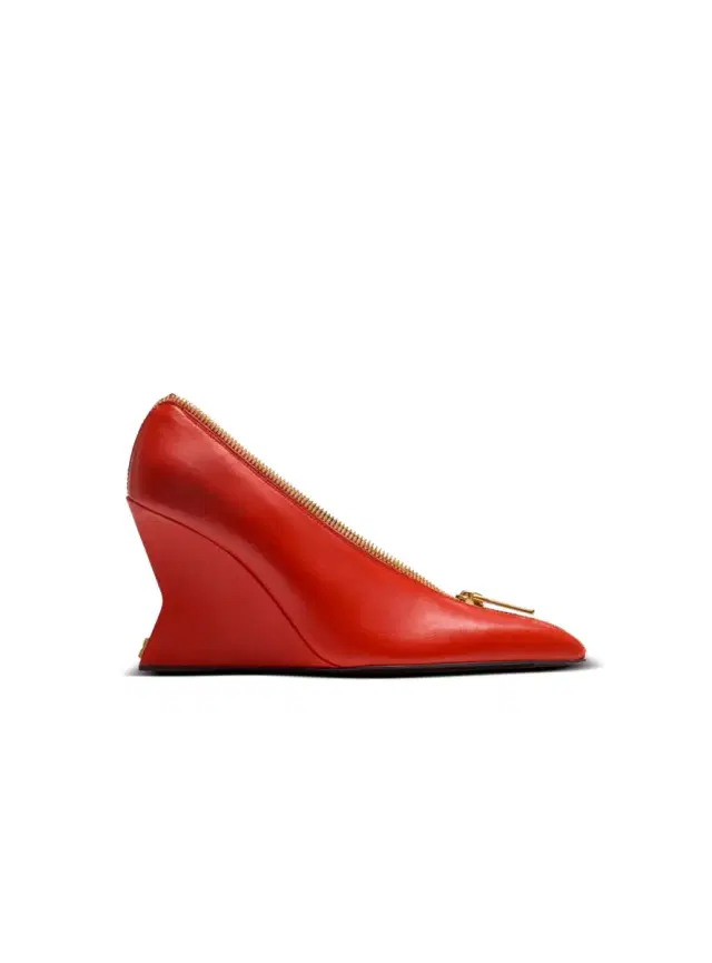 Balmain Zip Wedge pumps in lambskin leather