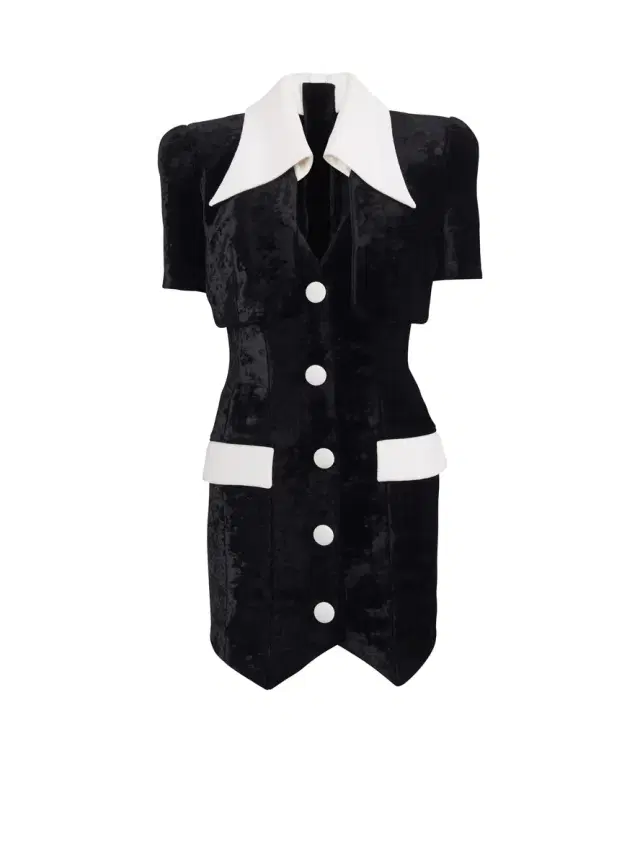 Balmain Short structured dress in velvet and crepe