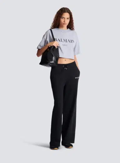 Balmain Boxy cropped T-shirt with  print | Thumbnail 2